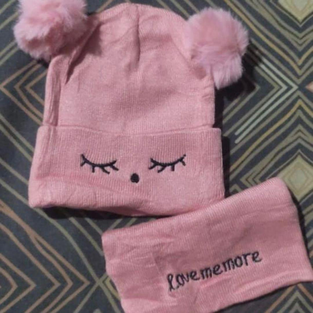 2 pcs Wool Taxtured Beanie and Neck Warmer